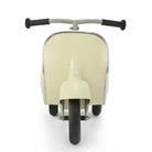 Cream-colored scooter with black handlebars and wheels on a white background
