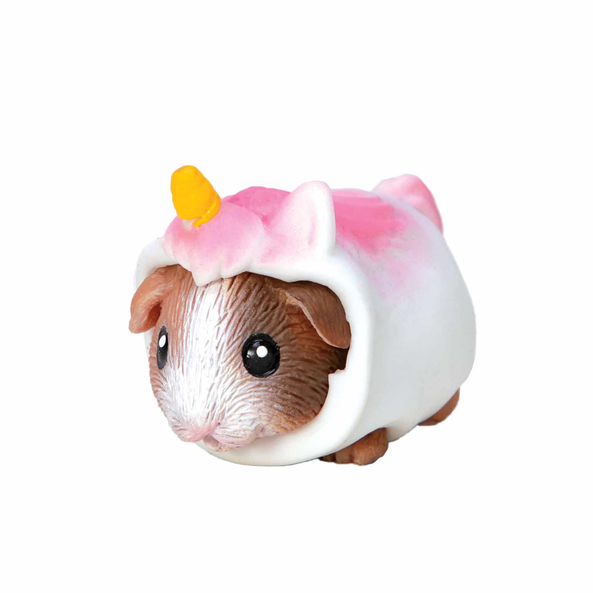 Small animal figurine with a pink cloud-like top on a white background