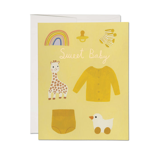 Yellow Baby Greeting Card by Red Cap Cards