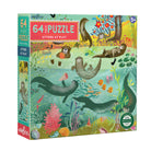 Jigsaw puzzle box with otter illustrations on a colorful background