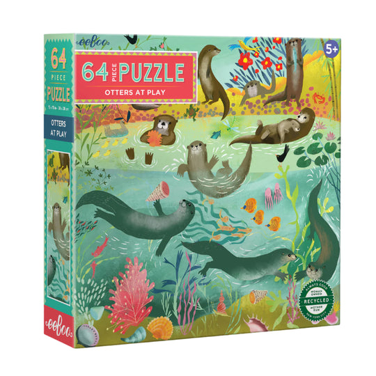 64 Piece Puzzle - Otters at Play by Eeboo