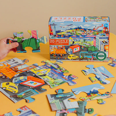 20 Piece Puzzle - Vehicles by Eeboo