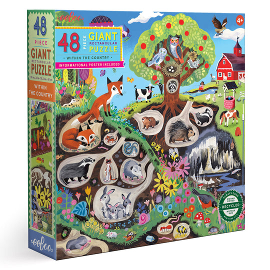 48 Piece Giant Puzzle - Within the Country by Eeboo