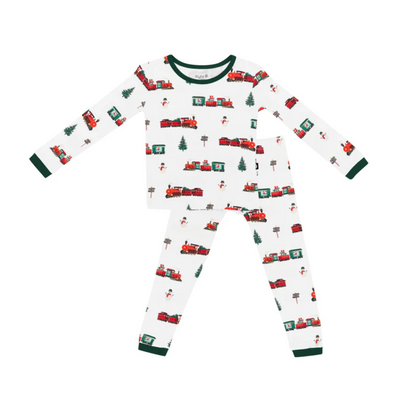 Long Sleeve Toddler Pajama Set - Holiday Train by Kyte Baby