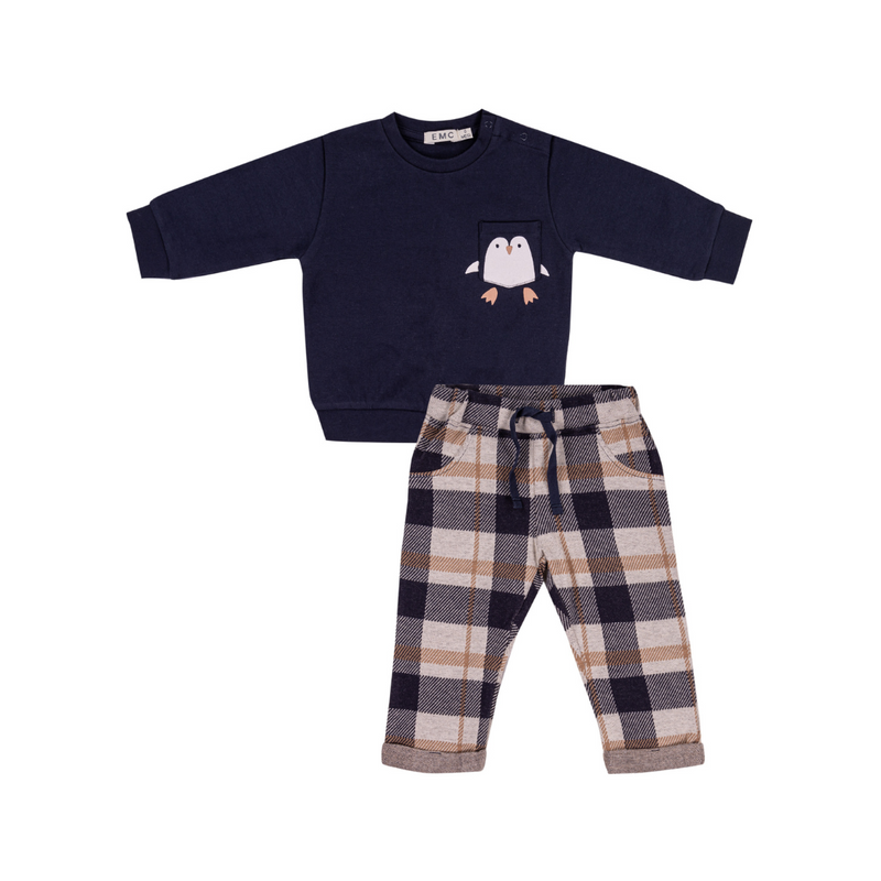 Penguin Sweatshirt and Checkered Pants Set by EMC