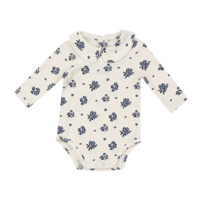 Peter Pan Collar Ribbed Bodysuit - Petite Bouquets by Angel Dear