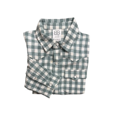 Kasey Button Down Shirt - Green Plaid by Velvet Fawn - FINAL SALE