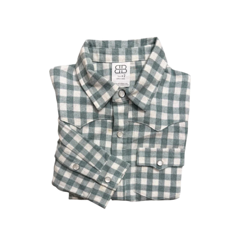 Kasey Button Down Shirt - Green Plaid by Velvet Fawn - FINAL SALE