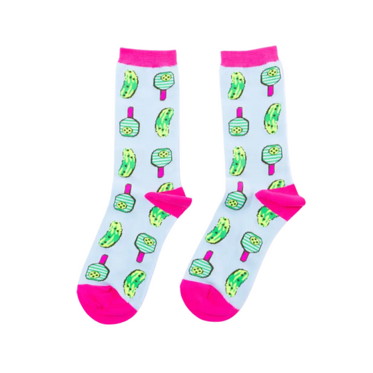 Pickleball Socks - Women's Crew Socks For Pickle Ball Lovers by Yellow Owl Workshop