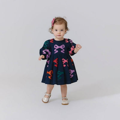 Baby Brooke Dress Set - Multi Bow Applique by Pink Chicken