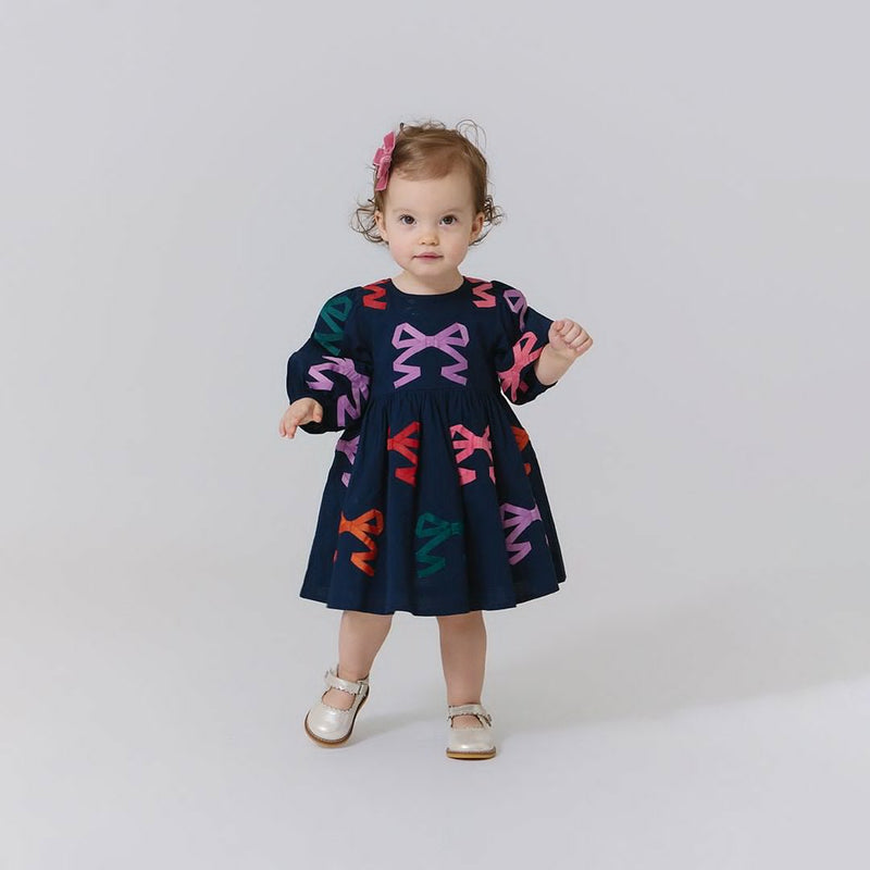 Baby Brooke Dress Set - Multi Bow Applique by Pink Chicken