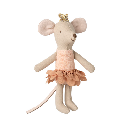 Princess Mouse, Little Sister in Matchbox - Coral Outfit by Maileg