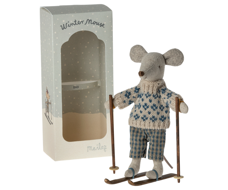 Winter Mouse with Ski Set, Dad by Maileg
