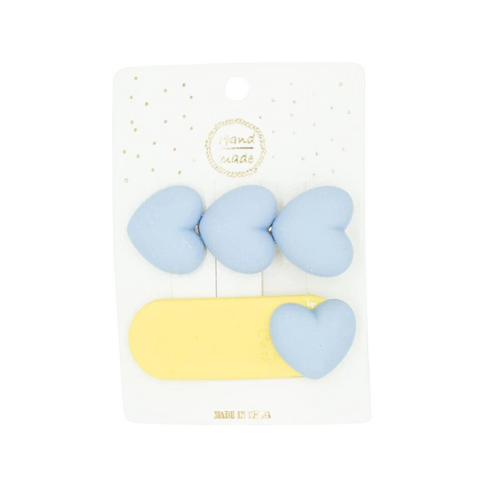 Puffy Heart Hair Clip Set by Miki Miette