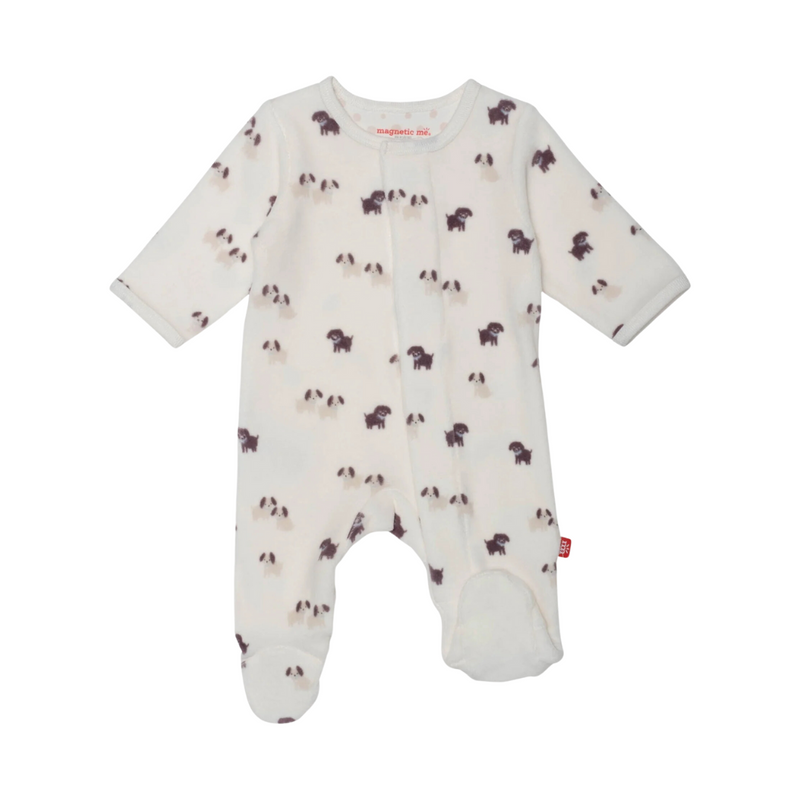 Puppy Love Velour Footie by Magnetic Me