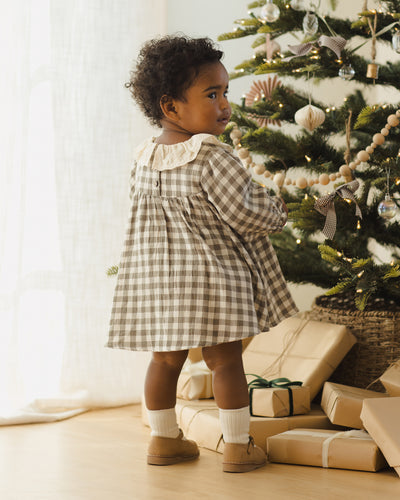 Callie Dress - Forest Check by Quincy Mae