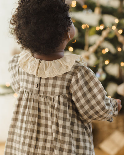 Callie Dress - Forest Check by Quincy Mae