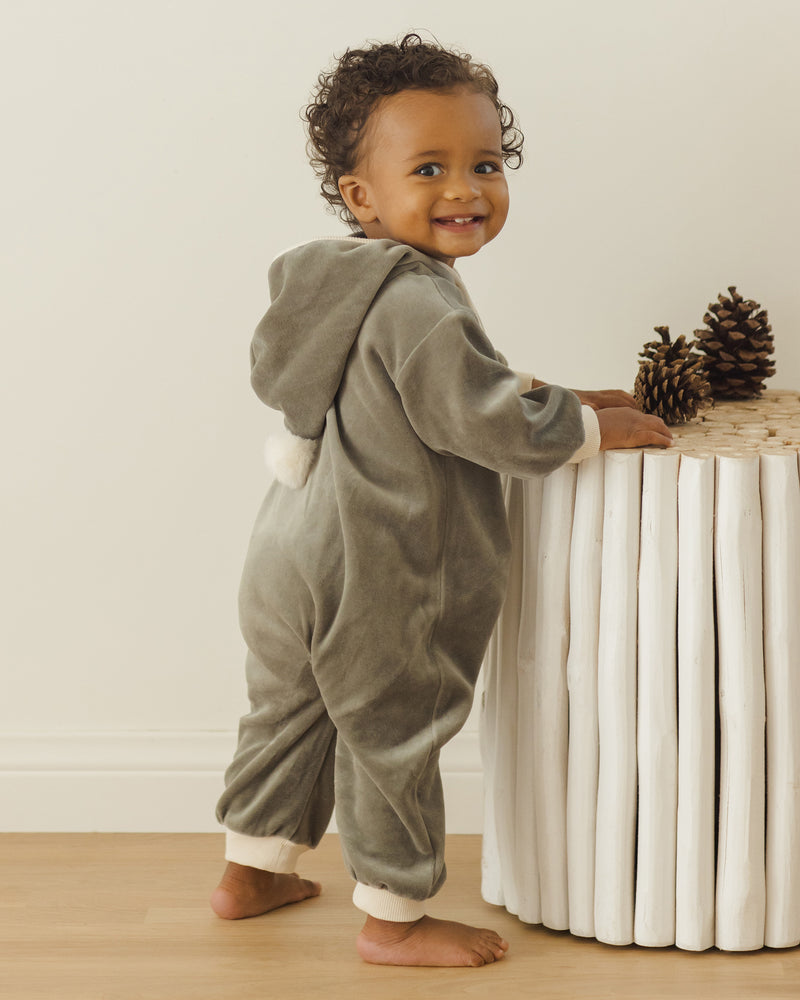 Velour Zip Jumpsuit - Forest by Quincy Mae