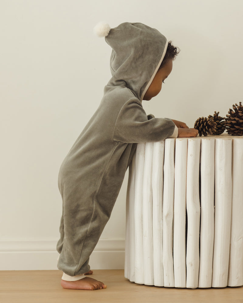 Velour Zip Jumpsuit - Forest by Quincy Mae