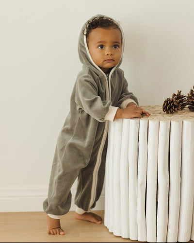 Velour Zip Jumpsuit - Forest by Quincy Mae