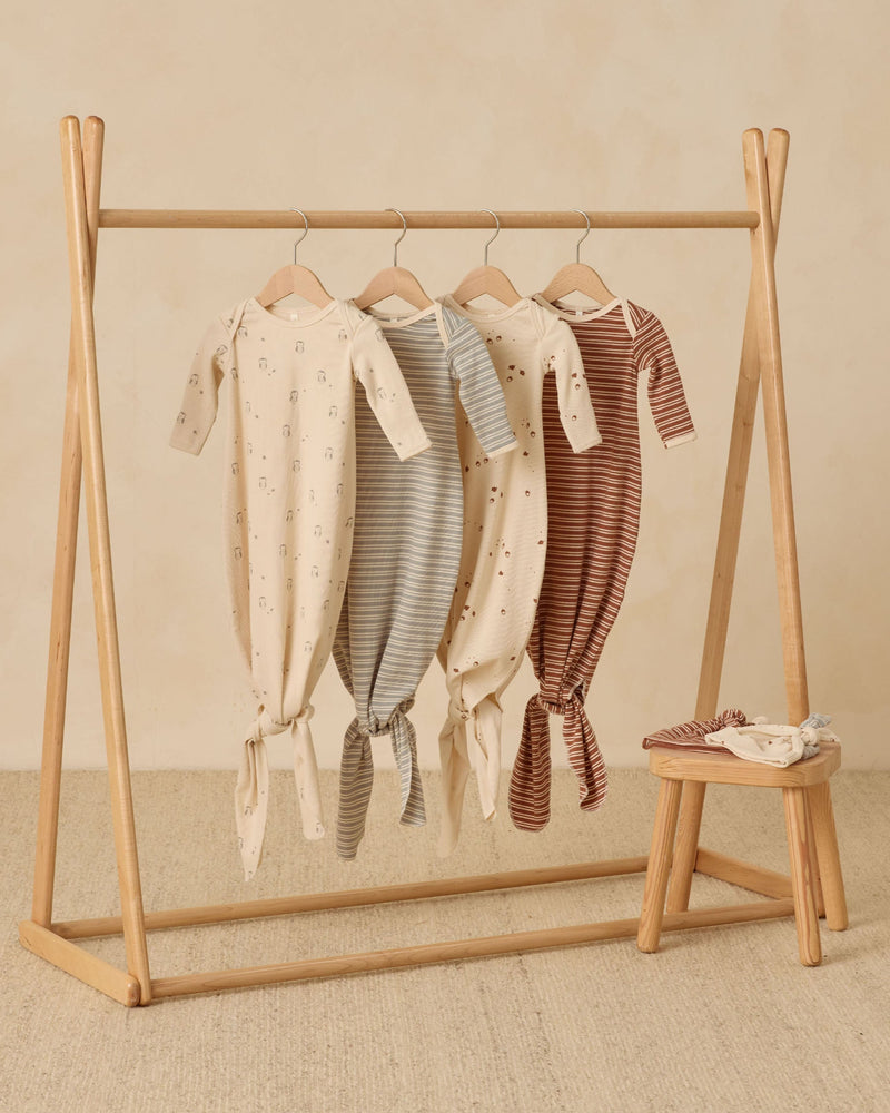 Knotted Baby Gown + Hat Set - Acorns by Quincy Mae - FINAL SALE