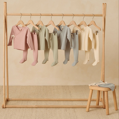 Wrap Top + Footed Pant Set - Rose by Quincy Mae