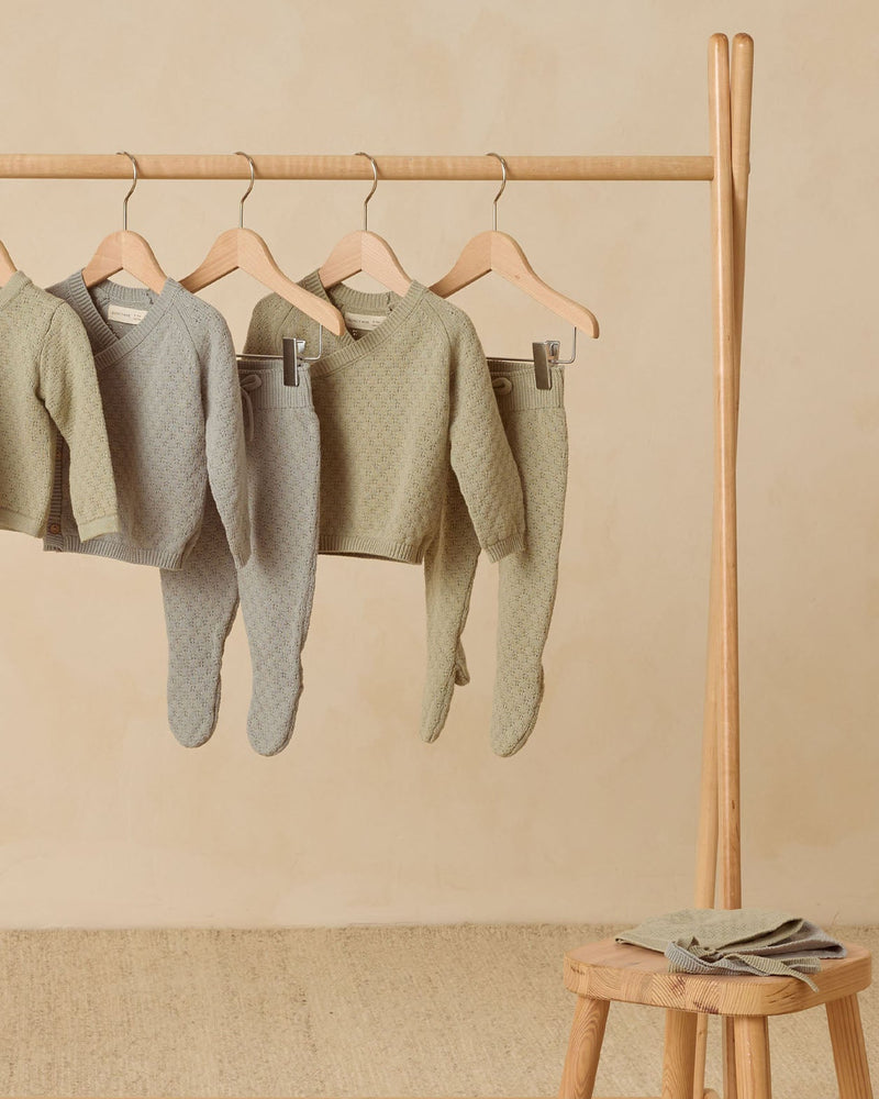 Knit Wrap Top + Pant Set - Steel Blue by Quincy Mae