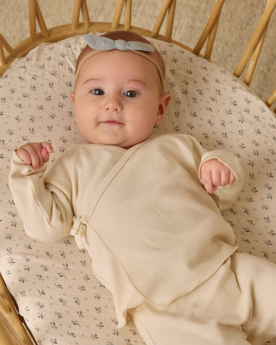 Wrap Top + Footed Pant Set - Natural by Quincy Mae