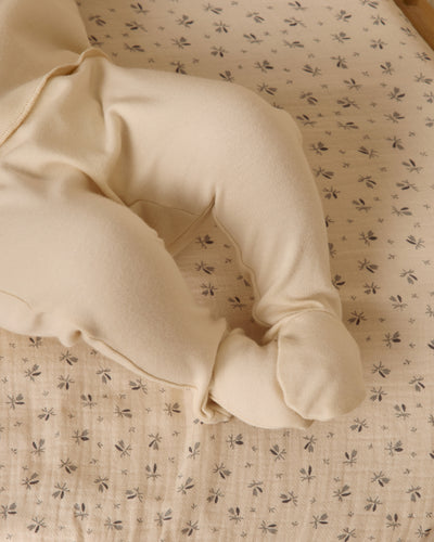 Wrap Top + Footed Pant Set - Natural by Quincy Mae