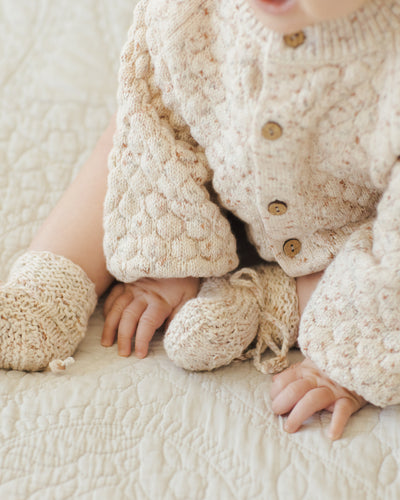 Bubble Knit Cardigan - Natural Confetti by Quincy Mae