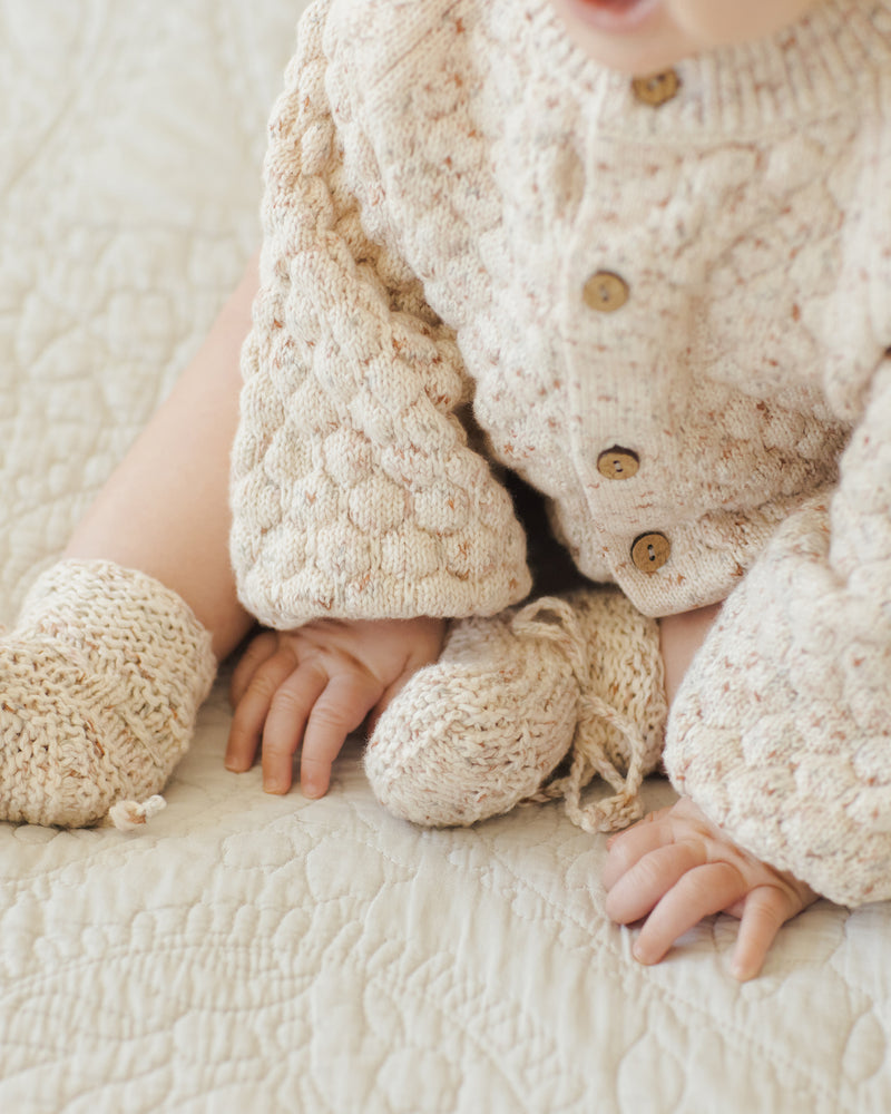 Bubble Knit Cardigan - Natural Confetti by Quincy Mae