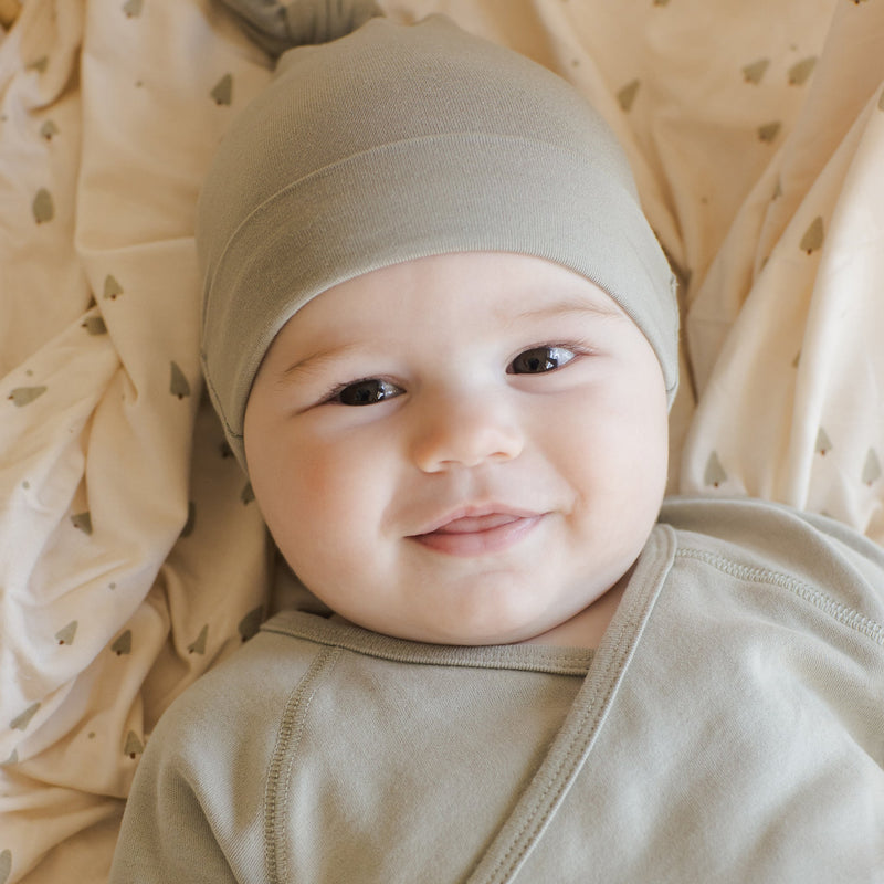 Bamboo Knotted Baby Hat - Steel Blue by Quincy Mae