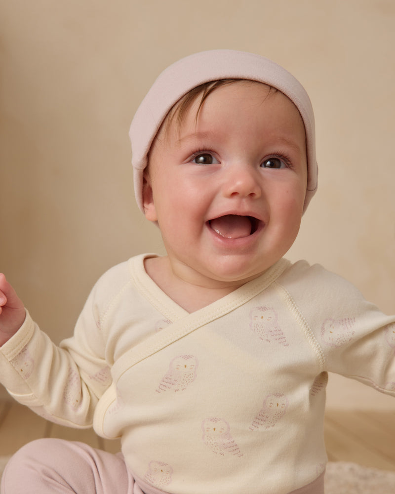 Side Snap Bodysuit + Pant Set - Snow Owls by Quincy Mae