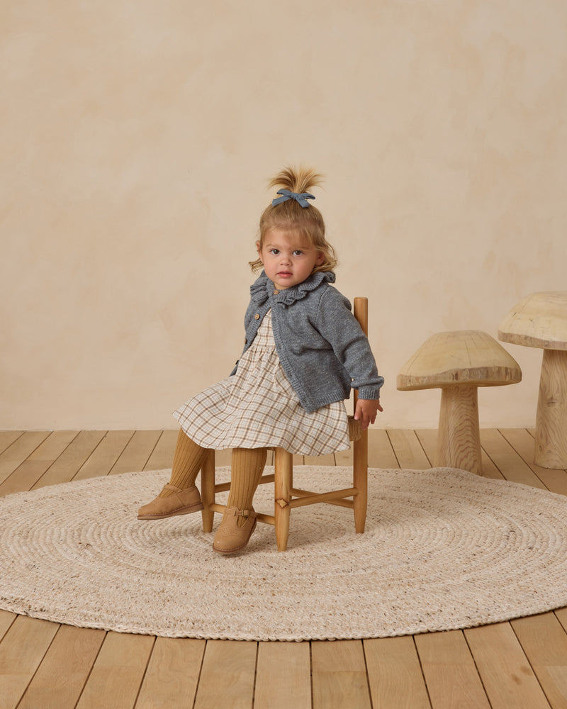 Ruffle Collar Cardigan - Ocean by Quincy Mae