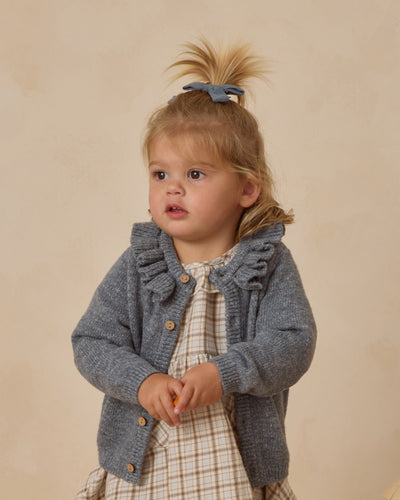 Ruffle Collar Cardigan - Ocean by Quincy Mae