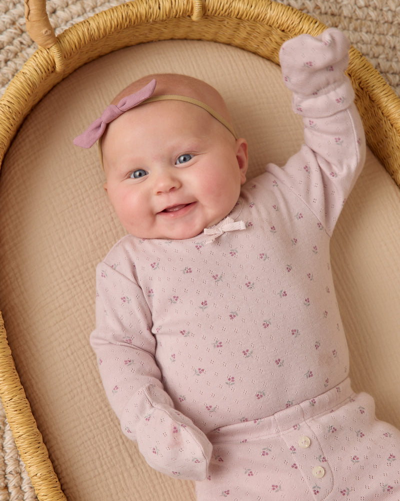 Pointelle Long Sleeve Tee + Legging - Lilac Ditsy by Quincy Mae