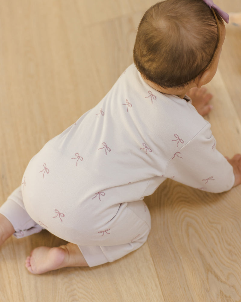 Relaxed Fleece Jumpsuit - Bows by Quincy Mae
