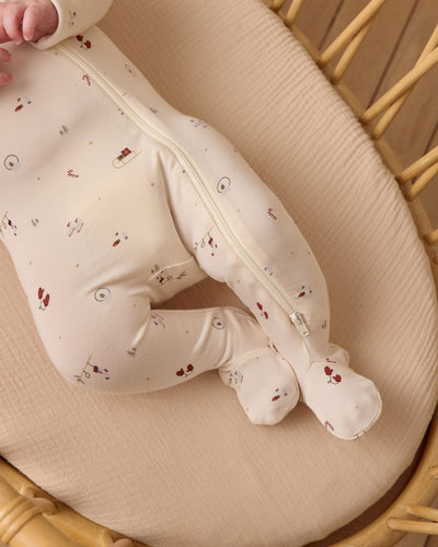 Bamboo Zip Footie - Winter Wonderland by Quincy Mae
