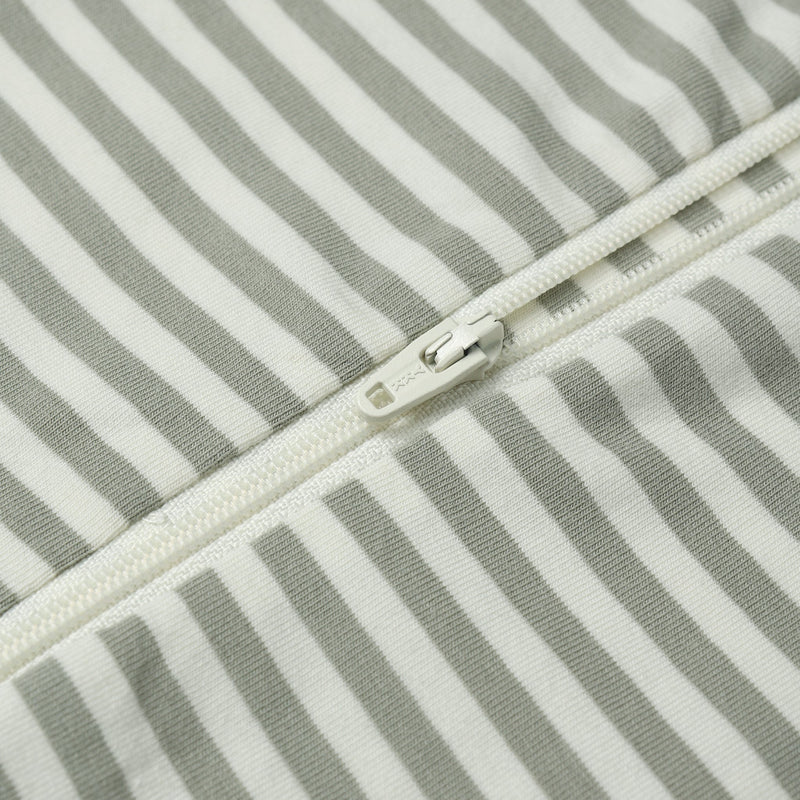 Zip Long Sleeve Sleeper - Fern Stripe by Quincy Mae