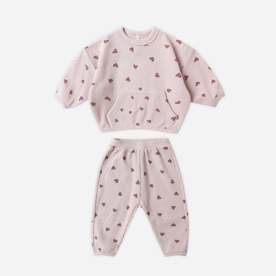 Waffle Slouch Set - Hearts by Quincy Mae