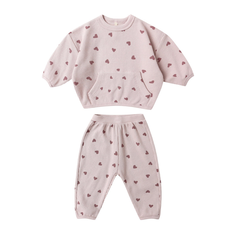 Waffle Slouch Set - Hearts by Quincy Mae