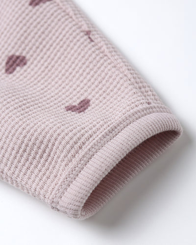 Waffle Slouch Set - Hearts by Quincy Mae