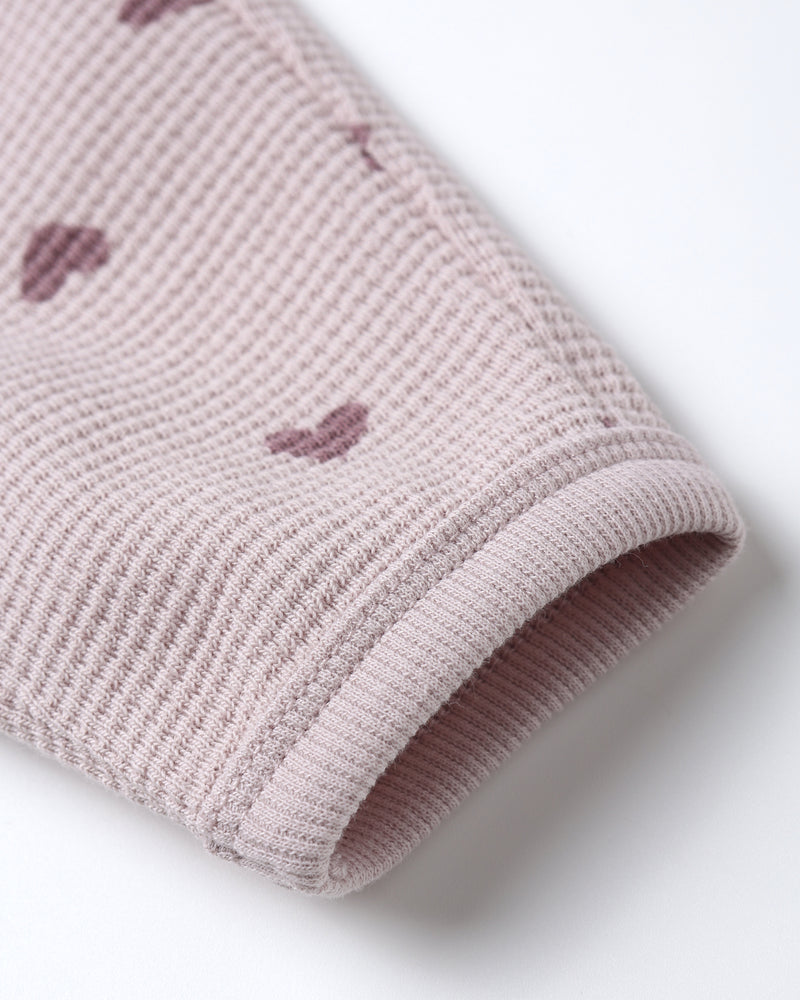 Waffle Slouch Set - Hearts by Quincy Mae