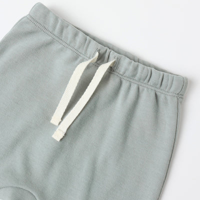 Wrap Top + Footed Pant Set - Steel Blue by Quincy Mae