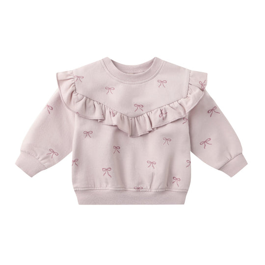 Ruffle Fleece Sweatshirt - Bows by Quincy Mae