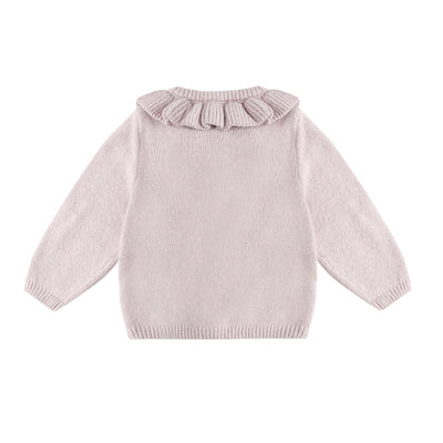 Ruffle Collar Cardigan - Lilac by Quincy Mae