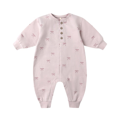 Relaxed Fleece Jumpsuit - Bows by Quincy Mae
