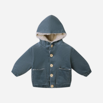 Corduroy Hooded Jacket - Ocean by Quincy Mae
