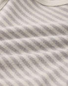 Close-up of the light gray and white fog stripe waffle knit fabric from the Quincy Mae Take Home Set.
