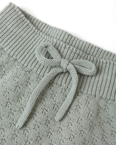 Knit Wrap Top + Pant Set - Steel Blue by Quincy Mae